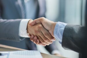 Businessmen shaking hands.