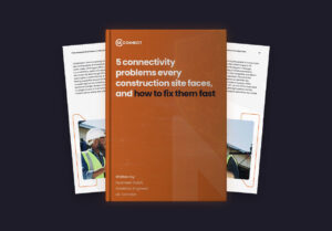 Cover of the UK Connect guide on construction site connectivity.